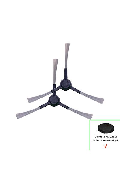 PAA-home Set 2 perii laterale negre compatibile cu Mijia STYJ02YM si Mi Robot Vacuum Mop P