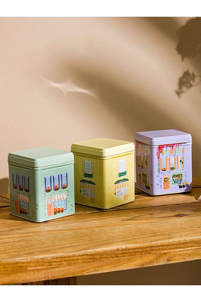 LC Waikiki Mixed Metal Storage Container Set of 3 10 cm