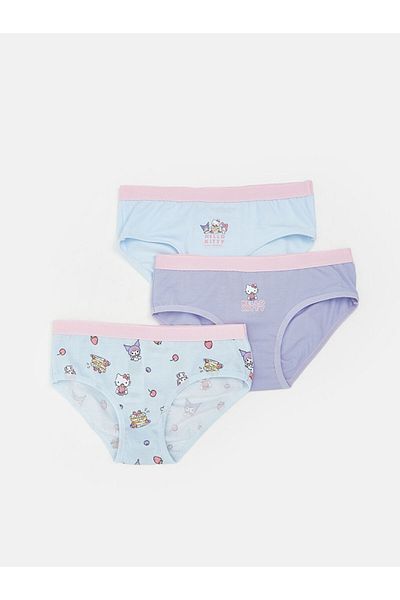 LC Waikiki Blue Hello Kitty Patterned Girl's Panties 3-Piece