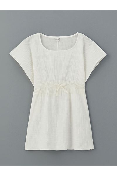LC Waikiki White Crew Neck Girl's Pareo
