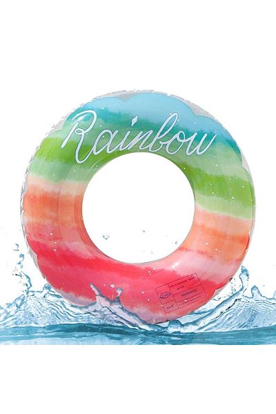 BaoBao Inflatable ring Baobao Rainbow 90 cm, colorful, made of durable PVC, for children and adults