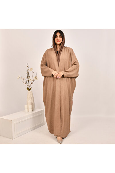 Beyond Beige half-bisht abaya with summer fabric