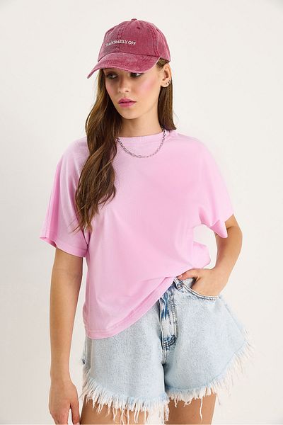 Bianco Lucci Women's Organic Cotton Regular Fit Crew Neck Basic Short Sleeve T-Shirt 60602048