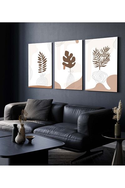Hagen Pictură de perete Pictură din 3 piese Picturi de bucătărie cu aspect de cadru Pictură modernă Pictură boemă Calitate premium
