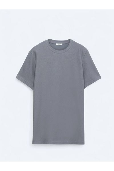 Kip Anthracite Crew Neck 100% Cotton T-Shirt