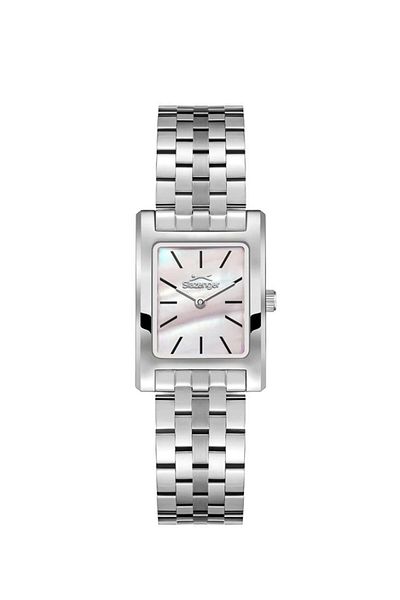 Slazenger Sl.09.2505.3.01 Pearlescent Rectangular Dial Metal Cord Metal Case 5 Atm Water Resistant Met