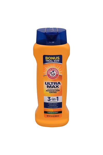 Arm&Hammer Gel de duș 3 în 1 Arm & Hammer, Ultra Max, gel de duș pentru corp, păr și barbă, 354,8 ml