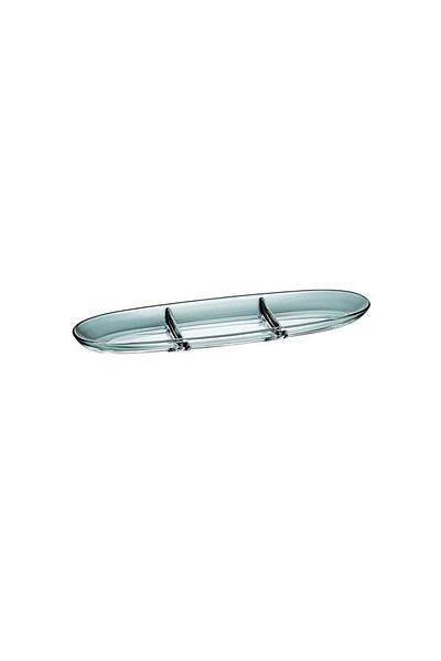 Vidivi 3-Part Contemporary Design Crystal Serving Dish Clear 41 x 11.5cm
