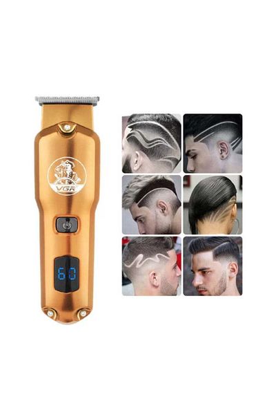divendi-ro Trimmer VGR V-927, 5W, fără fir, cu afișaj LCD, încărcare USB, auriu