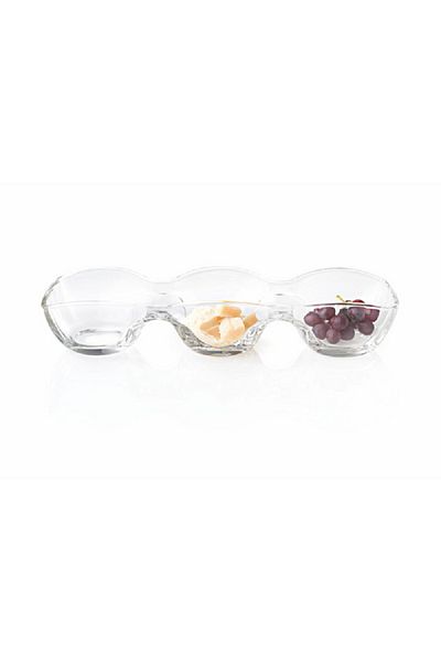 Vidivi Banquet High Definition Glass Divide Dish Serving Platter Crystal Clear 39 x 13cm