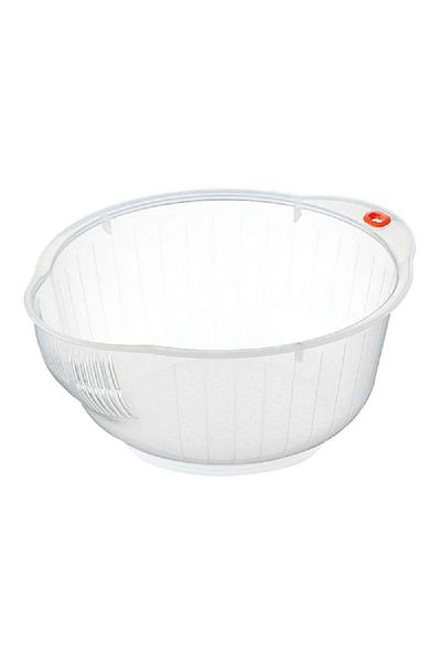 HIC BPA-Free Plastic Dishwasher Safe Rice Washing Bowl Clear