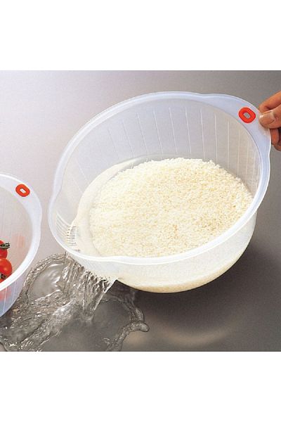 HIC BPA-Free Plastic Dishwasher Safe Rice Washing Bowl Clear
