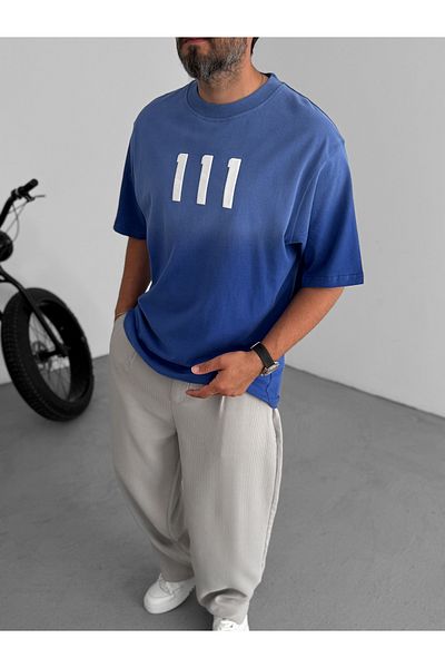 BYBASICMAN Blue 111 Embossed T-Shirt C-050