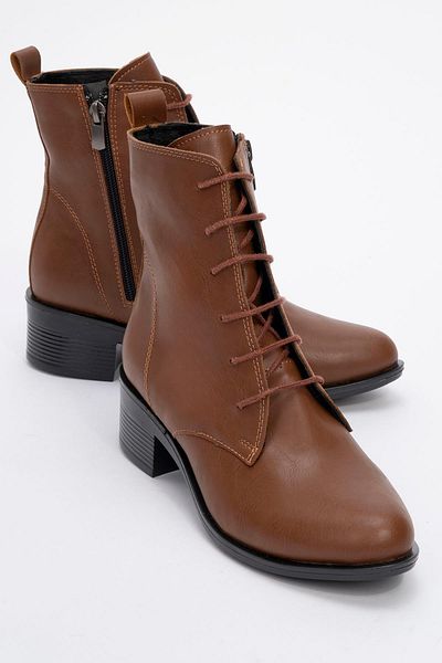 CCWAY AYAKKABI Women's Round Toe Boots Taba Skin