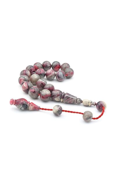 Murty99 Erhan Turan Made Gray Pink Crimping Amber Efe Mascot Prayer Beads