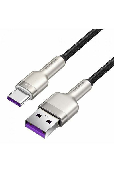 Baseus Usb To Type-c Fast Charging Data Cable, 66w, 6a, 1m - (CAKF000101) - Black