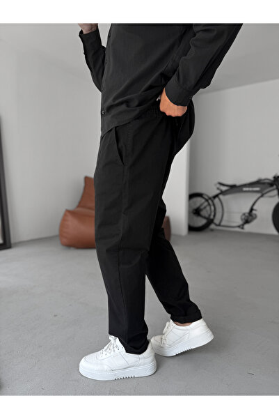 BYBASICMAN Siyah Havuç Kesim Gabardin Pantolon C-6554