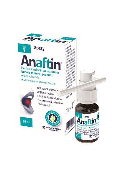 Anaftin Mouth Spray, Menarini, Anaftin, Against Minor Hoarseness and Cold Sores, 15ml