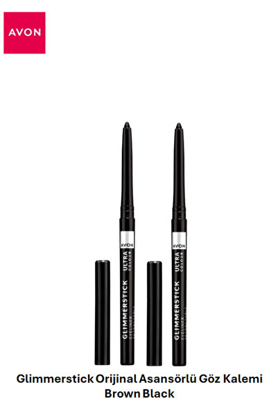 AVON قلم تحديد العيون الأصلي من جليمر ستيك - بني أسود (2 قطعة)