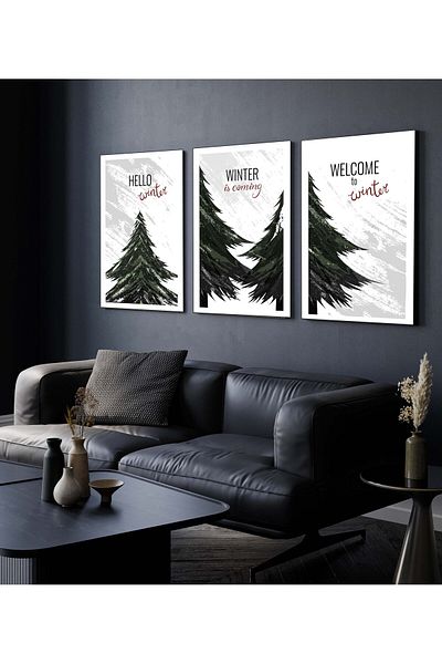 Hagen Tablou de perete cu aspect de cadru Tablou de bucătărie Tablou din 3 piese Tablou modern Tablou boem Calitate premium
