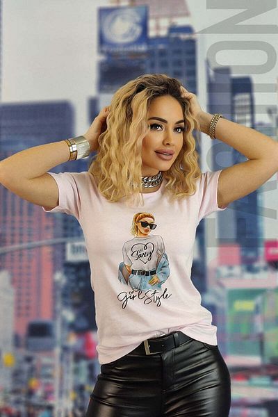 WildFashion Tricou casual cu imprimeu si mesaj U835-5112