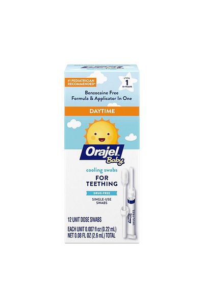 Orajel Baby Cooling Swabs, Gingival Pain Relief, Benzocaine Free, 12 pcs.