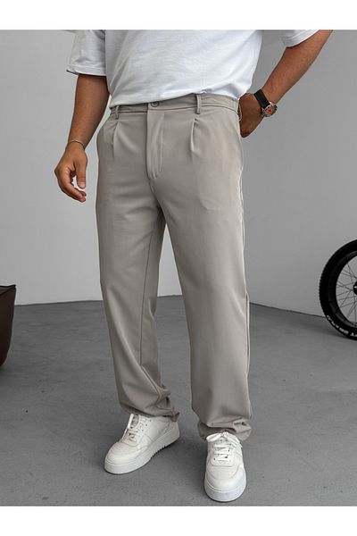 BYBASICMAN Stone Pleated Lycra Baggy Trousers Yp-5005