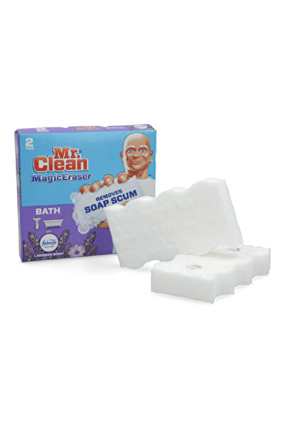 Mr Clean 2-Piece Lavender Scented Magic Eraser Bath Sponge Scrubber White