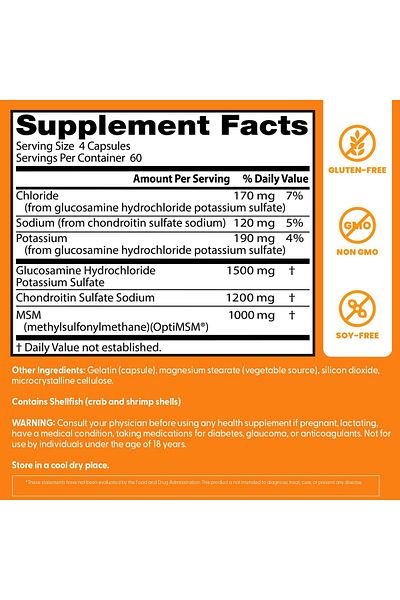 Doctor's Best Supliment Alimentar, Doctor's Best, Glucozamina, Condroitina si MSM, Articulatii, 240 capsule