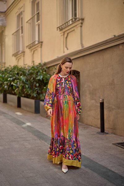 BZ BUTİK Patterned Vintage Viscose Dress