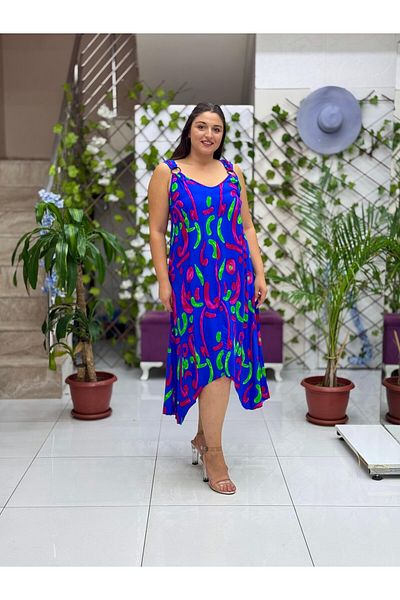Punta Otantik Hln14018 Viscose Helin Dress with Ring Shoulder Strap