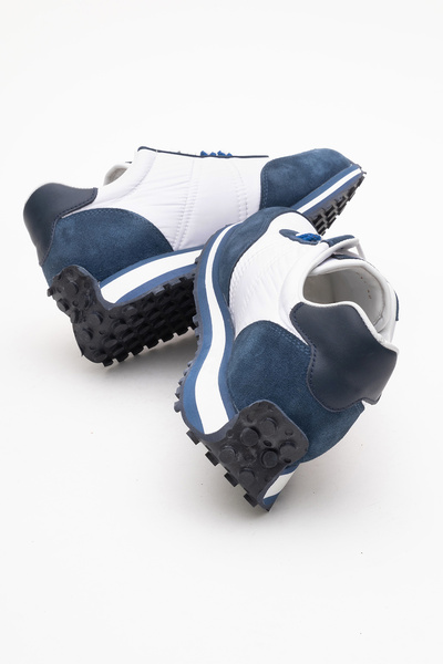 Dericlub Deri̇club Men's Thick Sole Lace-Up Casual Shoes Real Suede Leather Cr 2711 Suede Blue