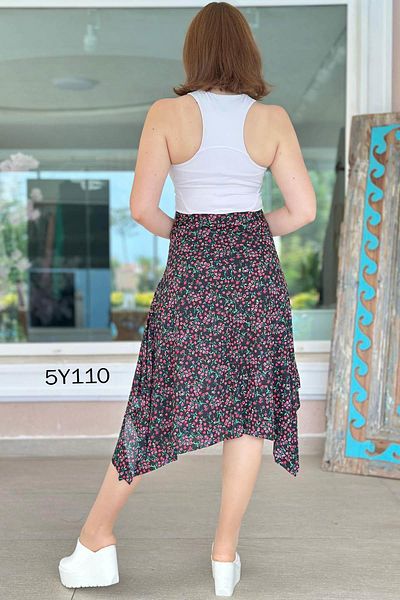 İnce Topuk Asymmetrical Cut Skirt 5Y110