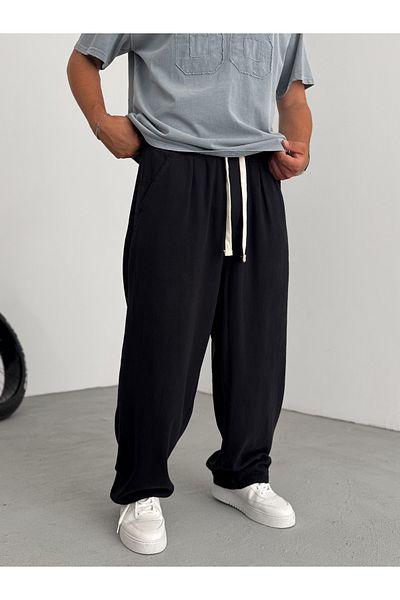BYBASICMAN Black Comfortable Fit Pocket Detailed Trousers C-6517