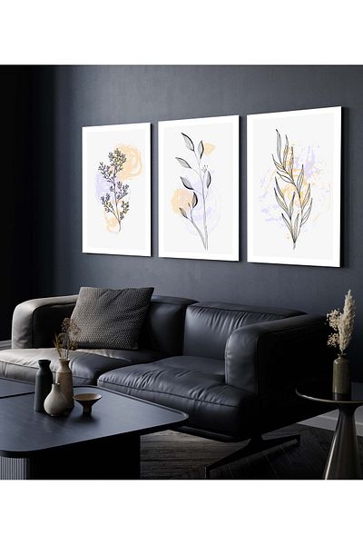 Hagen Tablou de perete Tablouri de bucătărie cu aspect de cadru Tablou din 3 piese Tablou modern Tablou boem Calitate premium