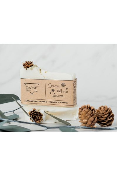 BeOne Cosmetics Snow White - handmade curative soap, incense and eucalyptus aroma, 100%