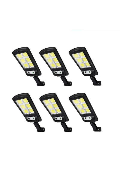 divendi-ro Set 6 x LED solar street lights, with 6 dials, motion sensor, IP65, black