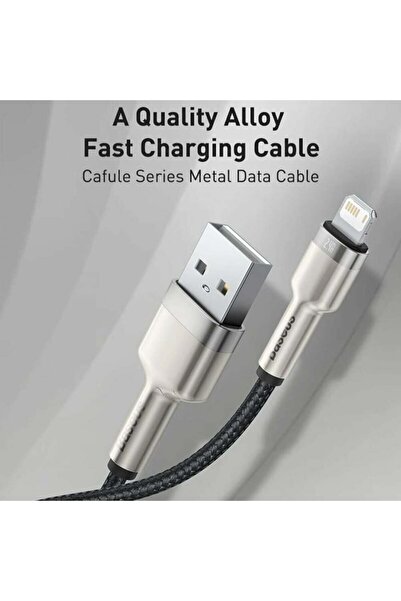 Baseus USB to Lightning cable, 2.4A, 480Mbps, 1m - Cafule Series Metal (CALJK-A01) - Black