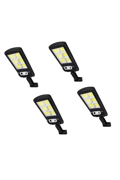 divendi-ro Set 4 x LED solar street lights, 6 dials, motion sensor, IP65, black