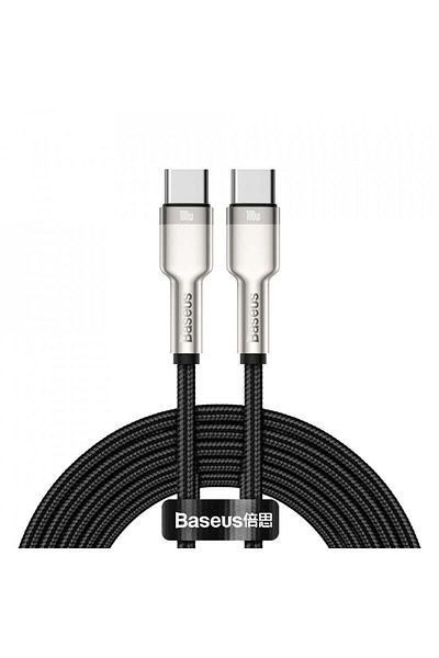Baseus Cable Type-c To Type-c, Super Fast Charge, 100w, 480mbps, 20v, 5a, 2m - (CATJK-D01) - Black