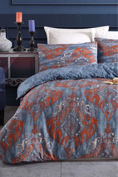 Eponj Home Σετ Παπλωματοθήκη Easy-Iron Μονό Hitit Navy Blue