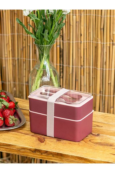 LC Waikiki Plum Plastic Compartment Storage Container