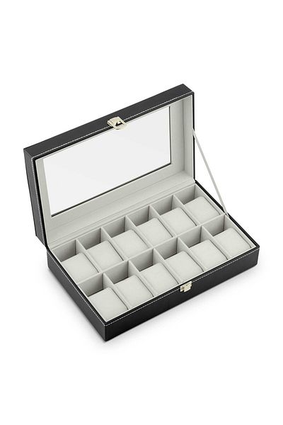 shumee Box for 12 watches Massido MS-710 black and beige