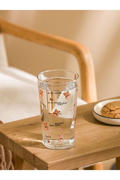LC Waikiki Mixed Bear Printed Glass Cup 500 ml