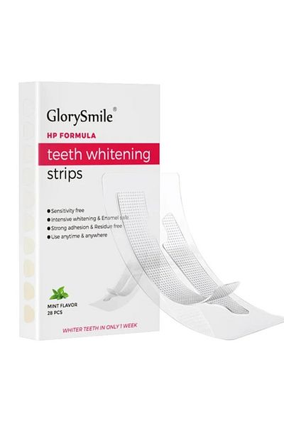 GlorySmile Set 14 benzi de albire a dinților, Glory Smile, formulă HP, vegane, efect intensiv, 14 zile