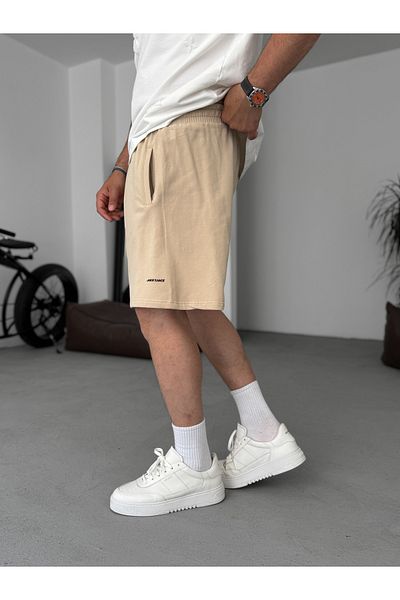 BYBASICMAN Beige Front Stitched Shorts Jj-151