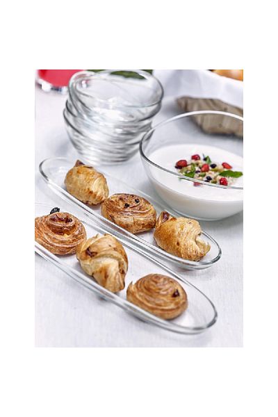 Vidivi Fenice Oval Shaped High Definition Glass Serving Platter Crystal Clear 41 x 11.5cm