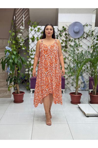 Punta Otantik Hln14030 Viscose Helin Dress with Ring Strap on the Shoulder