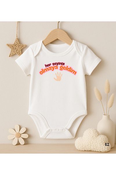 MODAT I Came to Make Everything You Wrote Printed Baby Bodysuit
