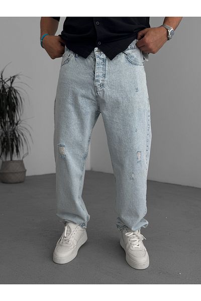BYBASICMAN Ice Blue Ripped Baggy Jean Ke-169/496/548/158
